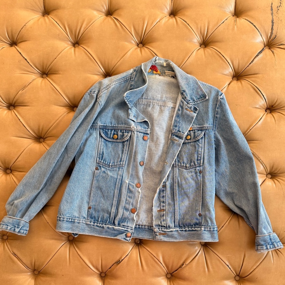 Vintage Rustler Yellow Tag on Light Blue Denim